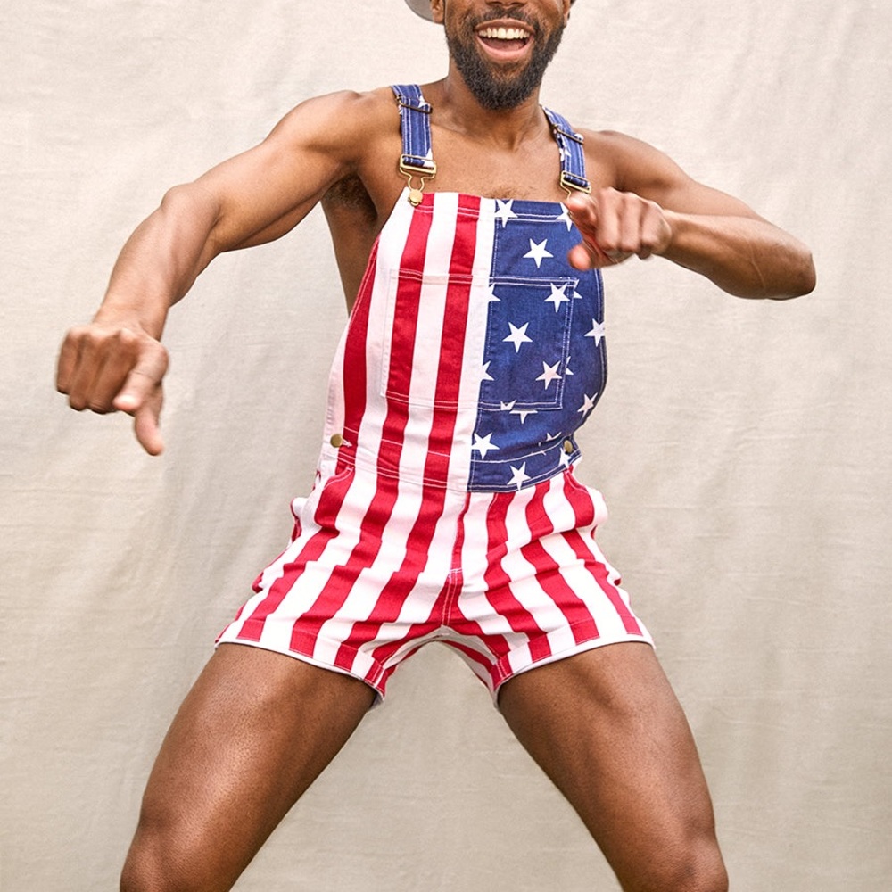 Chubbies “The Chubberalls” American Flag Overalls